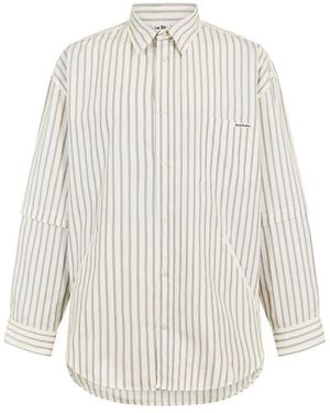 Acne Studios Striped Long Sleeve Shirt - White
