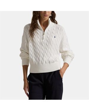 Polo Ralph Lauren Polo Quarter Pullover - White