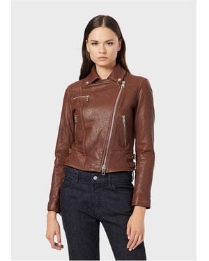 Emporio Armani Emporio Biker Jacket Ld99 - Brown