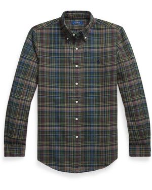 Polo Ralph Lauren Long Sleeve Brushed Flannel Patterned Shirt - Blue