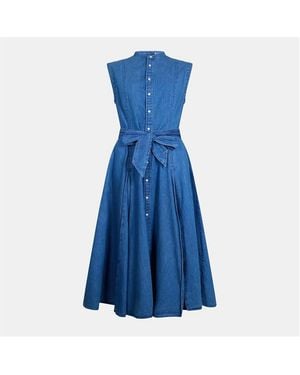 Ralph Lauren Short Sleeve Shirt Dress - Blue