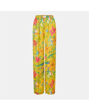 Balenciaga Relaxed Fit Pyjama Trousers - Yellow