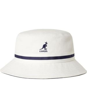 Kangol Stripe Bucket Hat - White