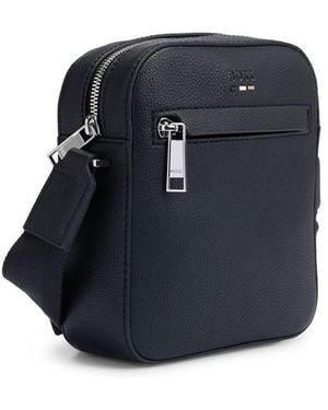 BOSS Faux Leather Reporter Bag - Blue
