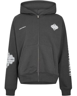 The Couture Club Blurred Zip Hoodie - Brown