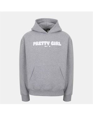 PRETTY BOY UGLY WORLD Cotton Long Sleeve Oversized Fit Pull Over Hoodie - Grey
