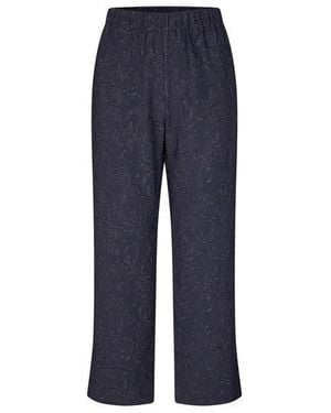 Stine Goya Cropped Straight Leg Trousers - Blue