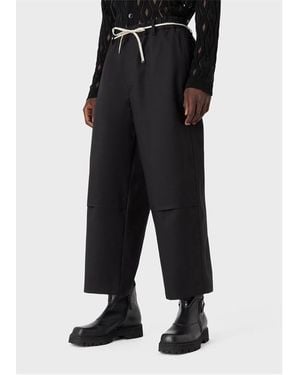 Emporio Armani Double Gabardine Culottes - Black
