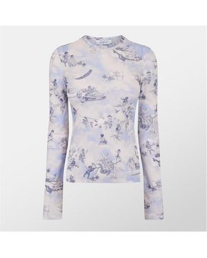 Off-White c/o Virgil Abloh Fresco Slim Fit Crew Neck Sweatshirt - Blue