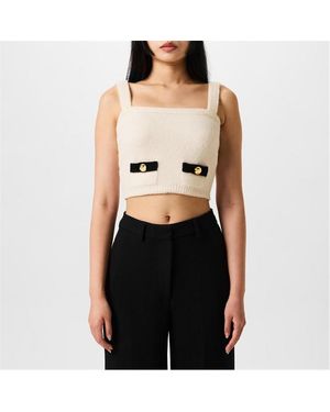 Alessandra Rich Knit Bralette Top - Natural