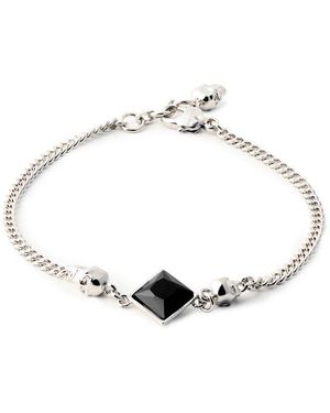 McQueen Alex Twin Skull Chain Bracelet - Metallic
