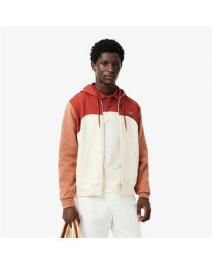 Lacoste Colour Block Zip Hoodie - Red