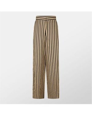 Max Mara Cestino Striped Palazzo Trousers - Metallic