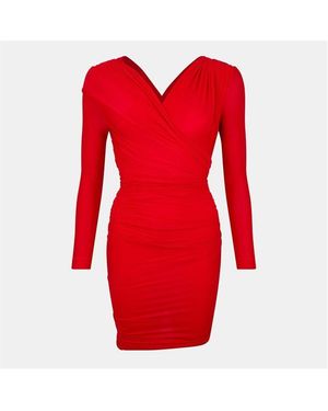 Balenciaga Draped Dress - Red