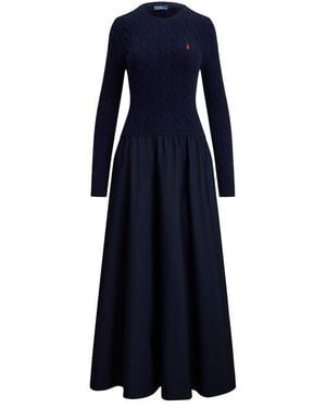 Polo Ralph Lauren Cable A-Line Dress - Blue