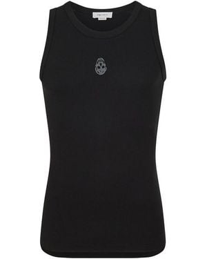 McQueen Logo Fitted Tank Vest - Black