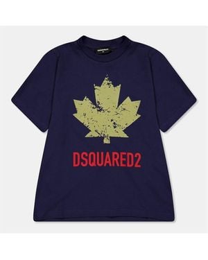 DSquared² Dsq Maple Lgo Tee Jn54 - Blue