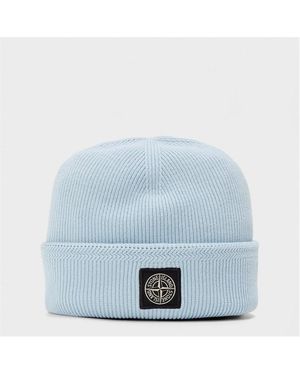 Stone Island Patch Beanie - Blue
