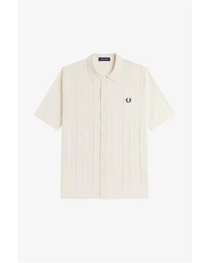 Fred Perry Patterned Short Sleeve Shirt - White