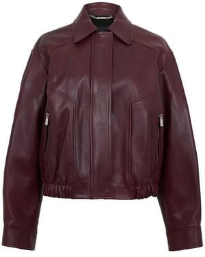 Versace Blouson Leather Jacket - Purple