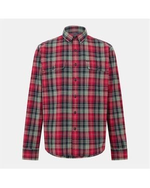 Polo Ralph Lauren Polo Brsh Flannel Ls Sn54 - Red