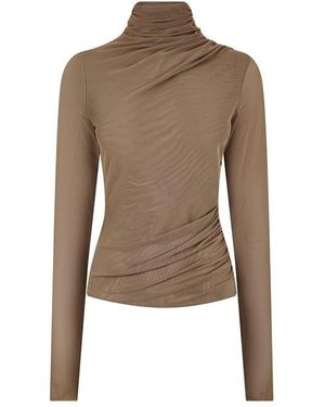 JBQ Paxton Long-Sleeve Blouse - Brown