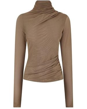 JBQ Paxton Long-Sleeve Blouse - Brown