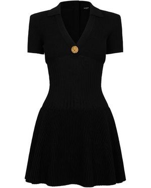 Balmain Knit Dress Ld54 - Black