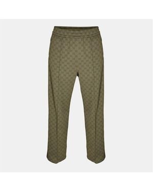 Gucci Open Hem Woven Relaxed Fit Tracksuit Joggers - Green