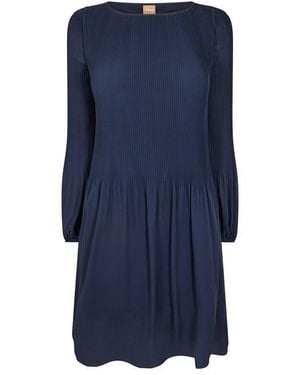 BOSS Dasie Skater Dress, Skater Dress Design - Blue