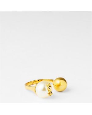 Saint Laurent Pearl Stack Ring - Yellow