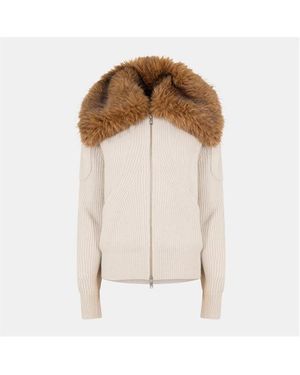 Moose Knuckles Corina Zipped Cardigan - Natural