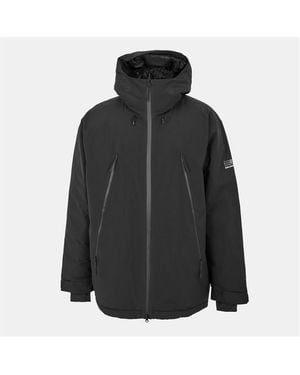 MM6 by Maison Margiela Waterproof Goose Down Hooded Long Sleeve Medium Puffer Jacket - Black