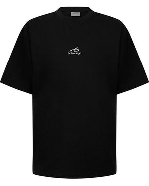 Balenciaga Cotton Graphic Oversized T-Shirt - Black