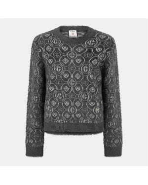 CASABLANCA Mono Crew Neck Jumper - Grey