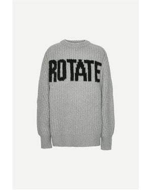 ROTATE BIRGER CHRISTENSEN Brandy Knitted Crew Neck Jumper - Grey