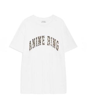 Anine Bing Walker Leopard Print T-Shirt - White