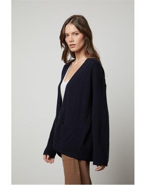 Velvet By Graham & Spencer Velvet Cardigan - Blue
