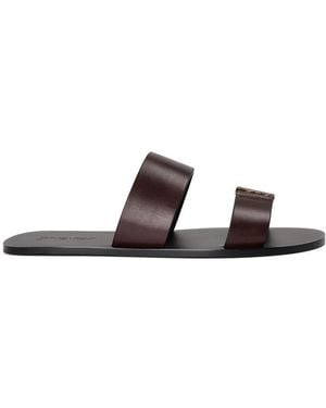 Saint Laurent Flat Sandals - Brown