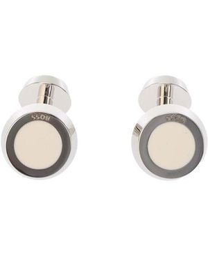 BOSS Simony Tone Onyx-Style Cufflinks - White