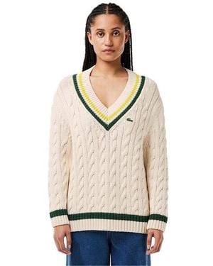 Lacoste Crew Neck Jumper - Natural