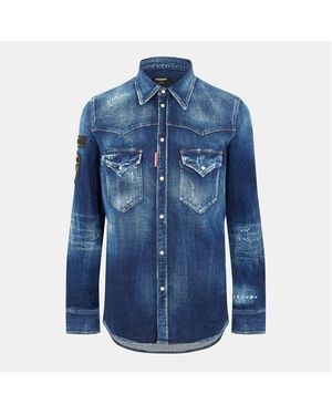 DSquared² Long Sleeve Denim Shirt - Blue