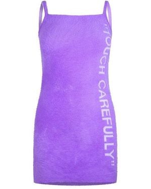 Off-White c/o Virgil Abloh Quote Strap Structured Fit Mini Dress - Purple
