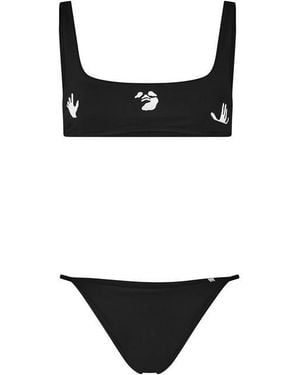 Off-White c/o Virgil Abloh Logo 4-Way Stretch Bikini Set - Black