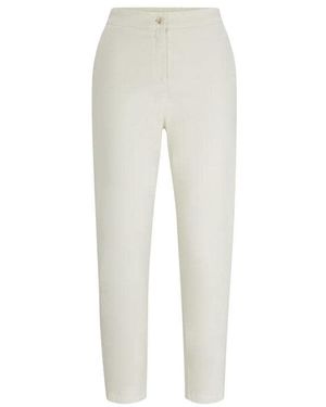 BOSS Tolinda D Straight Leg Trousers - White
