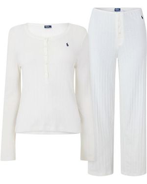 Polo Ralph Lauren Wide Long Sleep Pyjama Set - Natural
