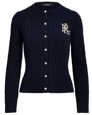 Ralph Lauren Cable-Knit Cotton Polo Jumper - Blue