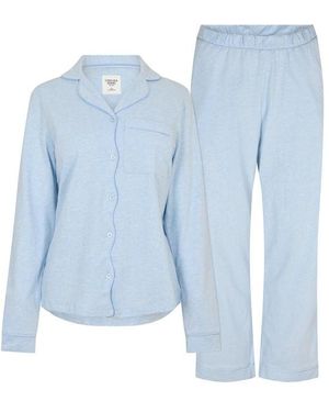 Chelsea Peers Cotton Long Sleeve Pyjama Set - Blue