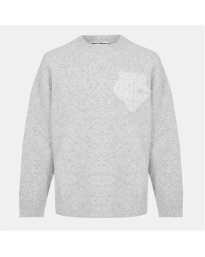 The Couture Club Fluffy Knit Crew Jumper - White