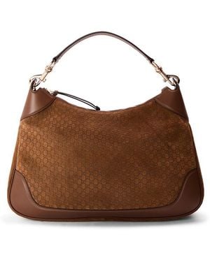 Gucci Hobo Suede Bag - Brown